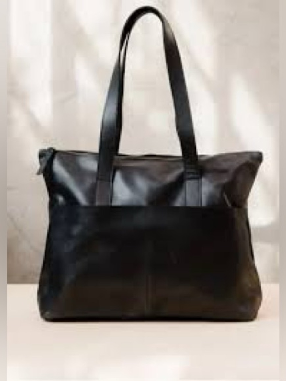 ABLE Yari Carry On  Black Leather Tote Bag medium to large